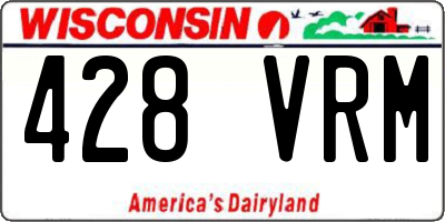 WI license plate 428VRM