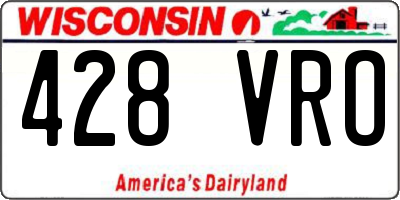WI license plate 428VRO