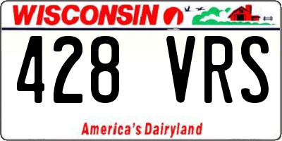 WI license plate 428VRS
