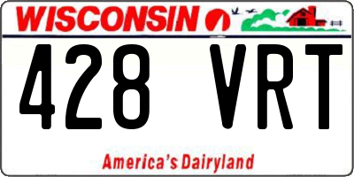 WI license plate 428VRT