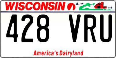 WI license plate 428VRU