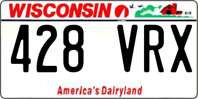 WI license plate 428VRX