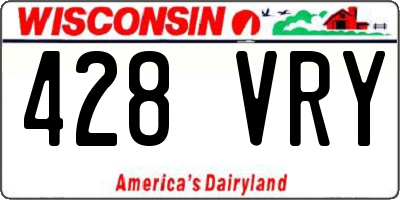 WI license plate 428VRY