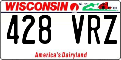 WI license plate 428VRZ