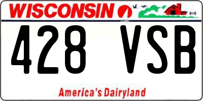 WI license plate 428VSB