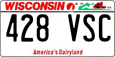 WI license plate 428VSC