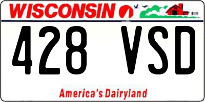 WI license plate 428VSD