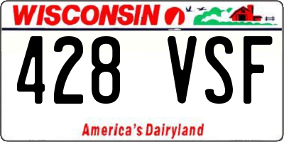 WI license plate 428VSF