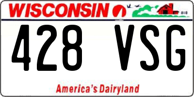 WI license plate 428VSG
