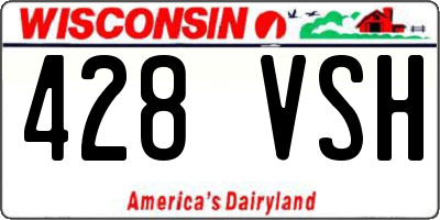 WI license plate 428VSH
