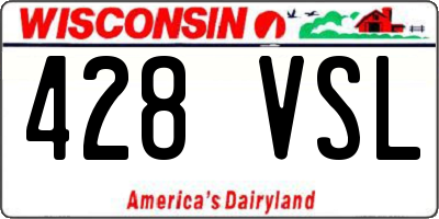 WI license plate 428VSL