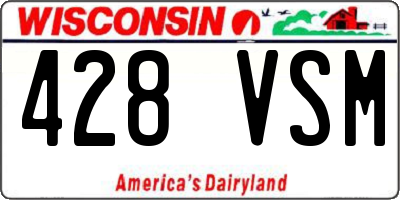 WI license plate 428VSM