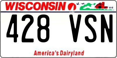 WI license plate 428VSN