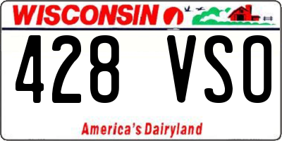 WI license plate 428VSO