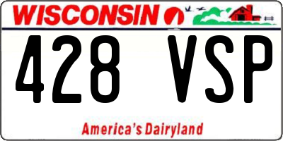 WI license plate 428VSP