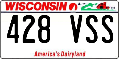 WI license plate 428VSS