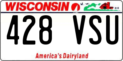 WI license plate 428VSU