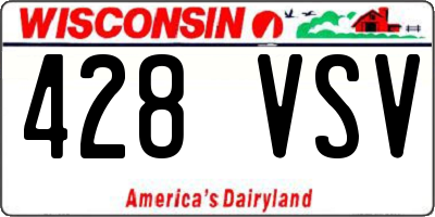 WI license plate 428VSV