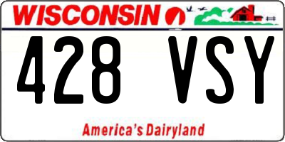 WI license plate 428VSY