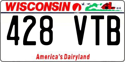 WI license plate 428VTB