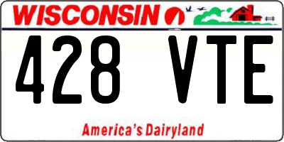 WI license plate 428VTE