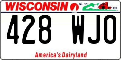 WI license plate 428WJO