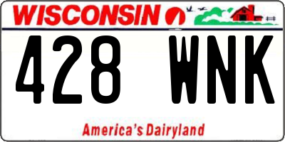 WI license plate 428WNK