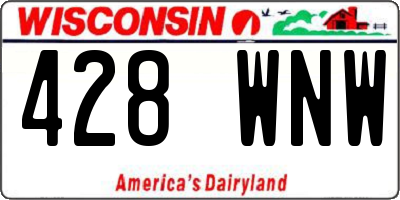 WI license plate 428WNW