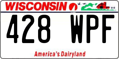 WI license plate 428WPF