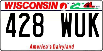 WI license plate 428WUK