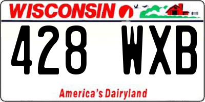 WI license plate 428WXB