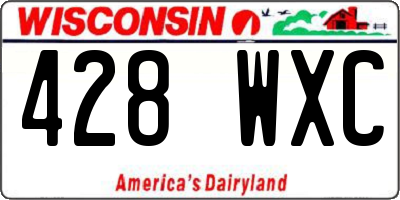 WI license plate 428WXC