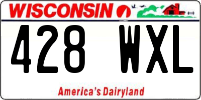 WI license plate 428WXL