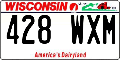 WI license plate 428WXM