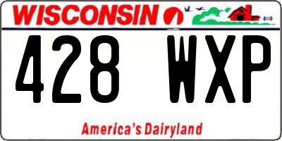 WI license plate 428WXP