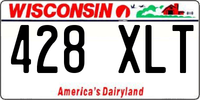 WI license plate 428XLT