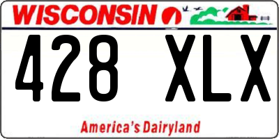 WI license plate 428XLX