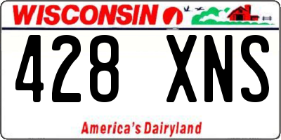 WI license plate 428XNS