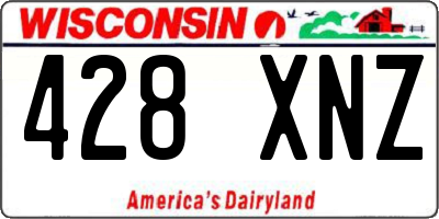 WI license plate 428XNZ