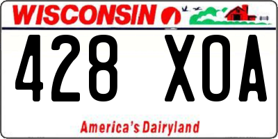 WI license plate 428XOA