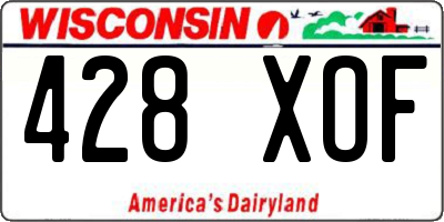 WI license plate 428XOF