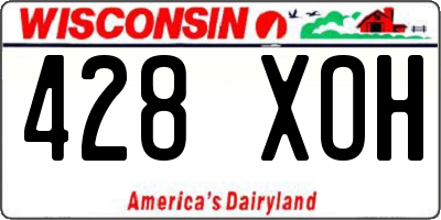 WI license plate 428XOH