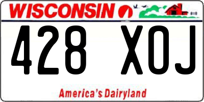 WI license plate 428XOJ