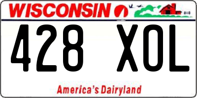 WI license plate 428XOL
