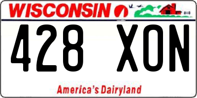 WI license plate 428XON