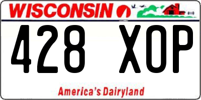WI license plate 428XOP