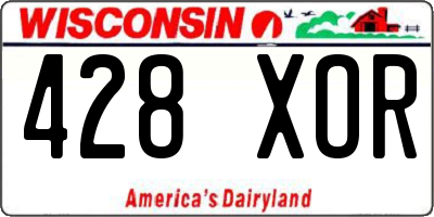 WI license plate 428XOR