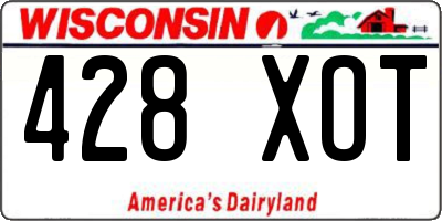 WI license plate 428XOT