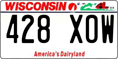 WI license plate 428XOW