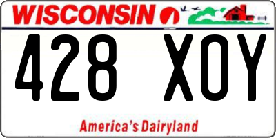 WI license plate 428XOY